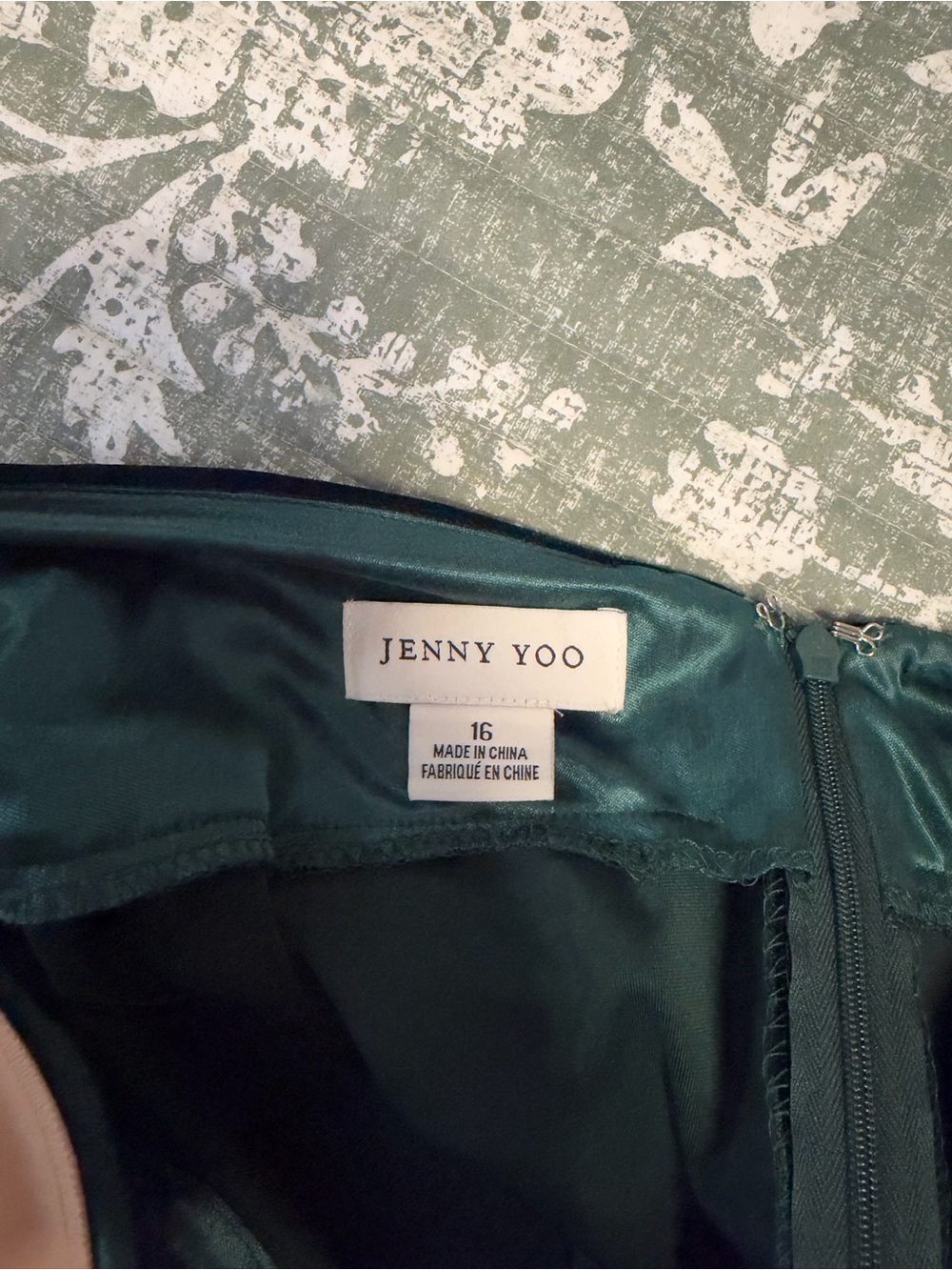 Jenny Yoo Emerald Green Halter Velvet Evening Gown - Picture 5 of 8